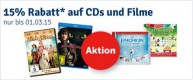 Mytoys.de: 15% Rabatt auf alle Filme und CDs ab einem Warenwert von 25€ bis zum 01.03.15 + VSK