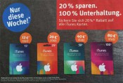 Rewe: 20% auf iTunes Karten