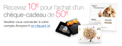 Amazon.fr: 10€ Gutschein geschenkt bei Kauf eines 50€ Gutschein