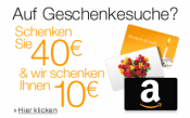 Amazon.de: 40€ Amazon Gutschein kaufen, 10€ Aktionsgutschein erhalten