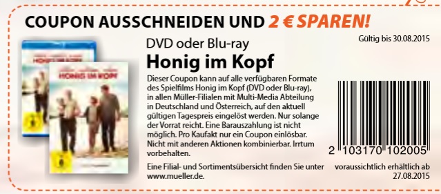 Muller Honig Im Kopf 2 Blu Ray Dvd Sparen Mit Coupon Bluray