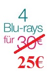 Amazon.de: Kombination der 4 für 30-Aktion mit der 7 Tage Schnäppchen-Aktion (ab 5,63€ pro Film)