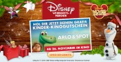 Disney Movies & More: Disney Weihnachtsmärchen 2015 – Kinder Kinogutschein für Arlo + Spot geschenkt