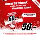 MediaMarkt: 60€ Geschenkkarte für 50€ (nur am 23.12. + 24.12.15 in Filialen)