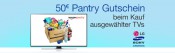 Amazon.de: 50€ Pantry Gutschein beim Kauf ausgewählter TV´s (nur für Prime Mitglieder, bis 07.02.16)