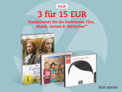 Thalia.de: 3 für 15 € (Sortimente Film, Musik, Hörbücher & Games miteinander kombinierbar)