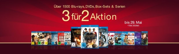 Amazon.de: 3 für 2 Aktion (27.05. – 29.05.16)