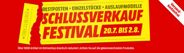 MediaMarkt.de: Schlussverkauf Festival bis 02.08.16 [Blu-ray] inkl. VSK