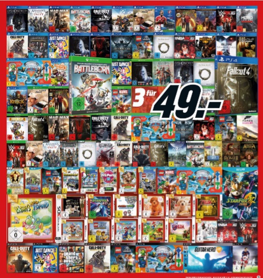 3 Spiele für 49€ Media Markt