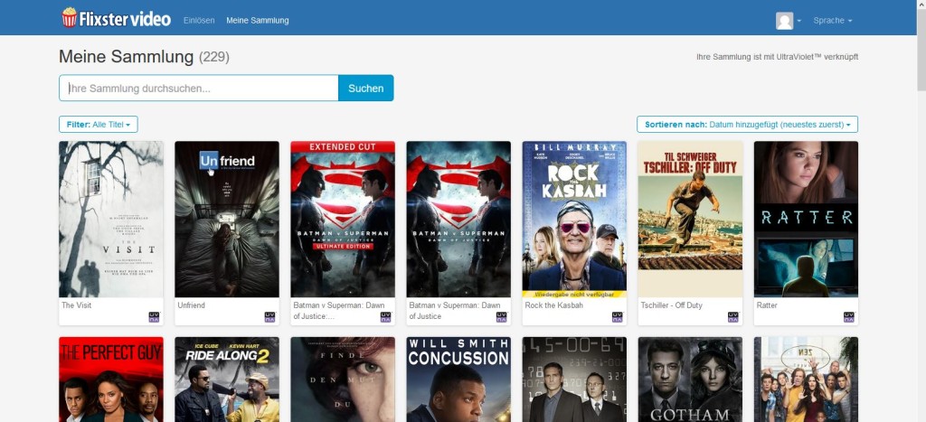 Screenshot Flixster Account