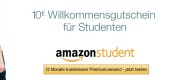 Amazon.de: 10€ Willkommensgutschein für Studenten
