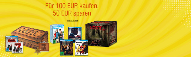 Amazon.de: Sony Filme – Für 100 EUR kaufen, 50 EUR sparen (bis 23.04.17)