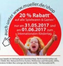 Mueller.de: 20% Rabatt auf Game (gültig am 31.05 und 01.06.17)