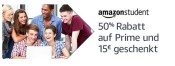 Amazon.de: Amazon-Prime mit 50% Rabatt und 15€ Gutschein für neue Amazon-Student-Mitglieder