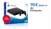 Müller: 70€ Rabatt  auf alle verfügbaren  PS4 Konsolen bis 06.08.17