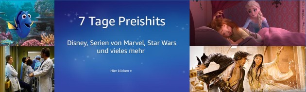 Amazon.de: Neue Aktionen – Disney 7 Tage Preishits & Studiocanal 3 für 2 (bis 20.08.17)