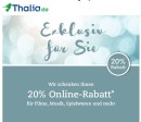 Thalia.de: 20% Online-Gutschein auf alles für Neukunden