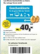 Conrad.de: 50€ Conrad Geschenkkarte für 40€ kaufen (offline am 29.03. + 31.03.2018)