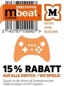Müller.de: 15% Rabatt auf alle Switch / Wii Spiele (vom 29.06. – 05.07.18)
