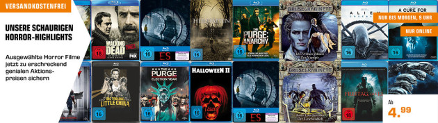 Saturn.de: Halloween Aktion – Schaurige Horror-Highlights u.a. Alien: Covenant 4K UHD für 13,99€ inkl. VSK