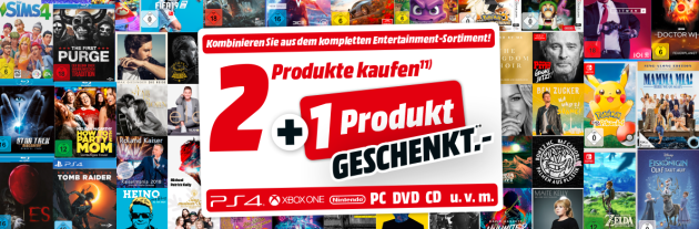 Amazon kontert MediaMarkt.de: 3 für 2 auf das gesamte Sortiment Filme, Games und Musik (bis 10.12.18)