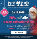 Mueller.de: 20% Rabatt aud ALLE Disney Animationsfilme – Nur am 04.12.2018  + ohne VSK