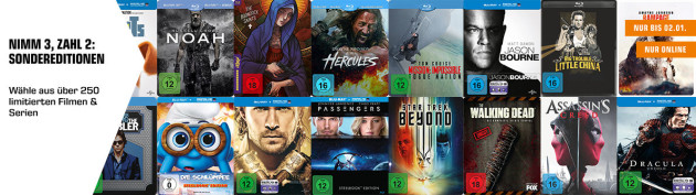 Saturn.de: 3 für 2 auf über 250 ausgewählte Sondereditionen (Underworld 1-5 Steelbook für rechn. 13,33€ möglich)