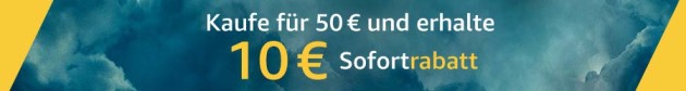 Amazon.de: Kaufe für 50 EUR und erhalte 10 EUR Sofortrabatt ( bis 01.09.19)