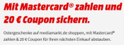 MediaMarkt.de: Mit Mastercard zahlen (MBW 50€) und einen 20€ Coupon auf den nächsten Einkauf sichern.