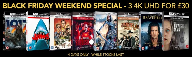 Zoom.co.uk: Black Friday Weekend Special – 4K UHD Blu-rays für 33,60€ + VSK