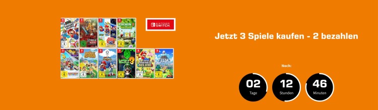 Amazon kontert MediaMarkt.de / Saturn.de:  3 für 2 Aktion auf ausgewählte Nintendo Switch Spiele