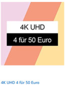 Amazon.de: 4 x 4K UHD für 50€ bzw. 4 x Blu-ray für 30€ inkl. VSK (bis 07.02.21)