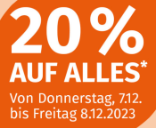 Müller.de: 20 % auf alles ab 50€ MBW (07.12. – 08.12.23)