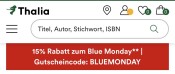 Thalia.de: 15% auf fast alles NUR HEUTE 19.01.26 BIS MITTERNACHT